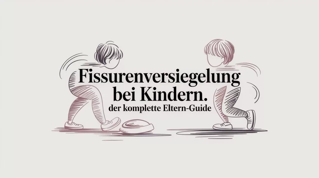 Zwei spielende Kinder umrahmen den Titel »Fissurenversiegelung bei Kindern. der komplette Eltern-Guide« – Coverbild eines Elternführers.