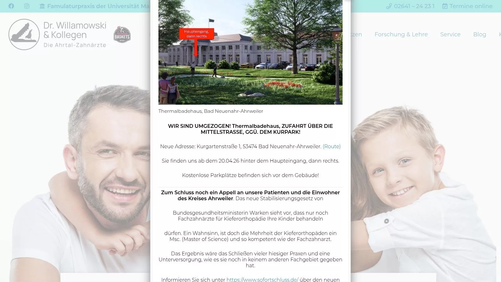 Screenshot from https://www.ahrtal-zahnaerzte.de