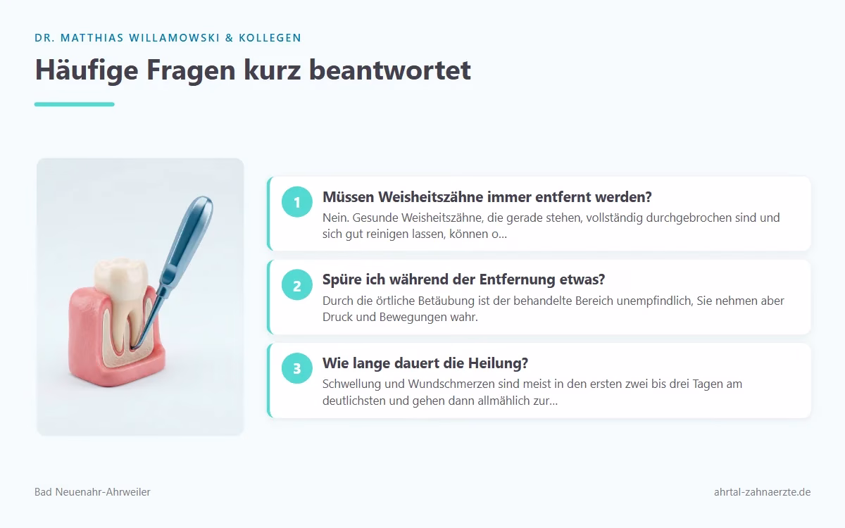 Häufige Fragen Weisheitszähne entfernen Bad Neuenahr Ahrweiler | Oralchirurgie